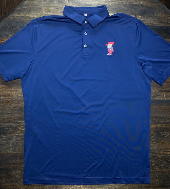 Embroidered Navy Colonel Reb Ole Miss Gameday Polo