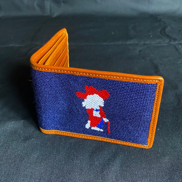ON SALE!!!! Ole Miss Colonel Reb Needlepoint Real Genuine Leather Wallet