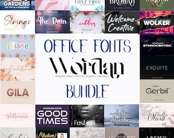 200 Office Font Bundle - Procreate Fonts  | Cricut Fonts |  Canva Fonts | Branding Font | Fonts for Cricut |  M078