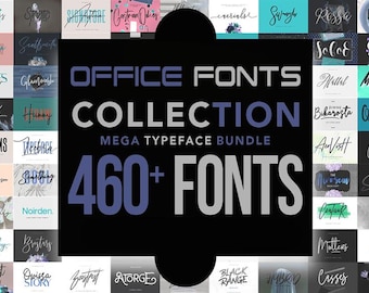 Office Font Bundle | Mega Fonts Bundle | 500 office fonts bundle.   M077