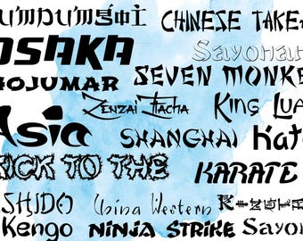 The Ultimate Asian Font Bundle - 110 fonts |Most popular Asian fonts | Script Font | Canva Fonts | Digital Fonts |  M007