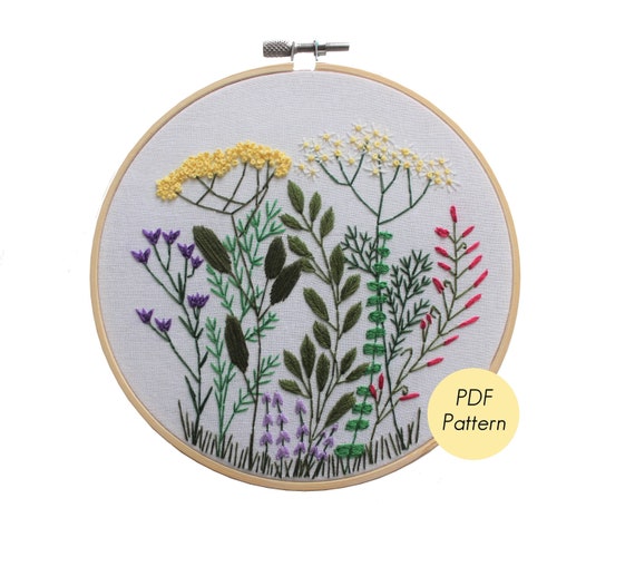 Wildflower Embroidery Pattern / PDF Embroidery pattern Etsy