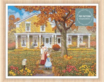 Chores at the homestead cross stitch pattern, farmhouse pdf pattern,Cross Stitch Chart, instant download, counted cross stitch, embroidery