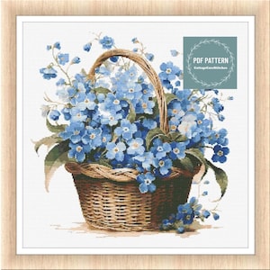 Cross Stitch Pattern Flowers, Instant Download PDF, Counted Cross Stitch, Embroidery Pattern, PDF Pattern, Digital Cross Stitch Pattern