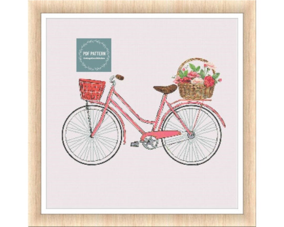 Bike Cross Stitch Pattern Pdf, Printable Pdf Pattern, Cross Stitch ...