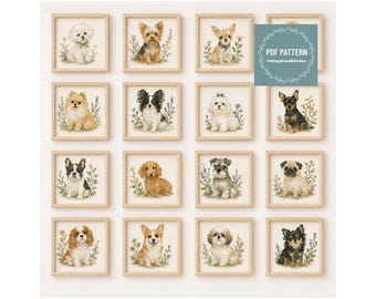 Dog TINY cross stitch pattern pdf, digital pattern pdf, Cross Stitch Chart, instant download
