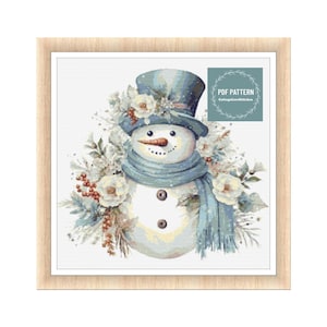 Vintage Christmas cross stitch pattern, winter pdf pattern, instant download, counted cross stitch chart, hand embroidery, needlepoint