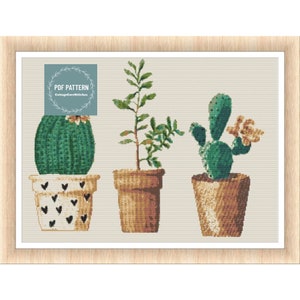 Cactus portrait, cross stitch pattern, cross stitch, counted cross stitch, hand embroidery pattern, PDF cross stitch pattern