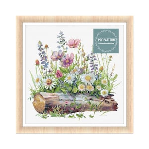Cross Stitch Pattern Flowers, Instant Download PDF, Counted Cross Stitch, Embroidery Pattern, PDF Pattern, Digital Cross Stitch Pattern