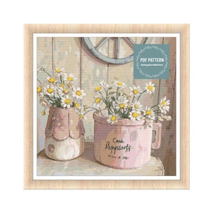 Cross Stitch Pattern Flowers, Instant Download PDF, Counted Cross Stitch, Embroidery Pattern, PDF Pattern, Digital Cross Stitch Pattern