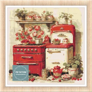 Grandmother's Kitchen cross stitch pattern pdf, printable pdf pattern, Cross Stitch Chart, instant download, Digital counted cross stitch
