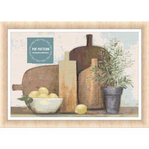 Rustic Kitchen cross stitch pattern pdf, printable pdf pattern, Cross Stitch Chart, instant download, Digital counted cross stitch