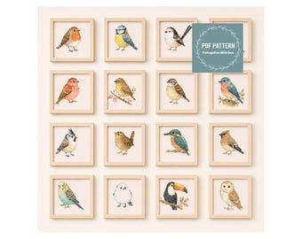 Bird MINI cross stitch pattern pdf, digital pattern pdf, Cross Stitch Chart, instant download