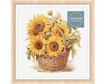 Patrón de punto de cruz Flores, Descarga instantánea en PDF, Punto de cruz contado, Patrón de bordado, Patrón PDF, Patrón de punto de cruz digital