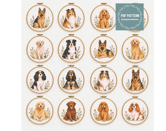 Dog MINI cross stitch pattern pdf, digital pattern pdf, Cross Stitch Chart, instant download