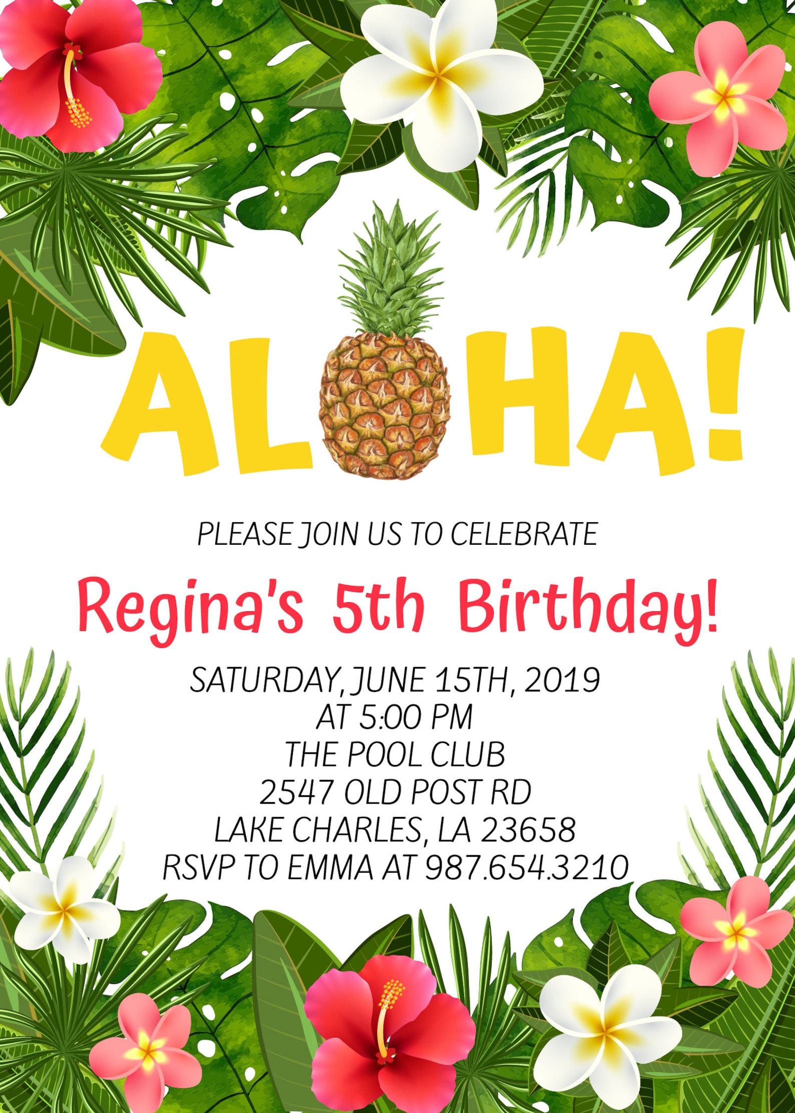 Aloha Tropical Birthday Editable invitation Hawaiian Birthday Etsy Aloha Tropical Birthday Editable invitation Hawaiian Birthday Etsy