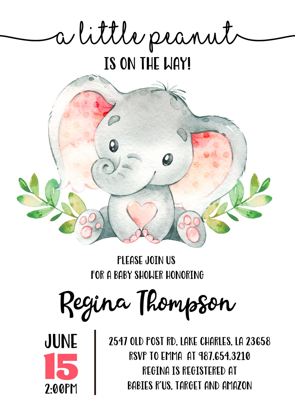 A Little Peanut is on the Way Baby shower Invitation Baby Etsy