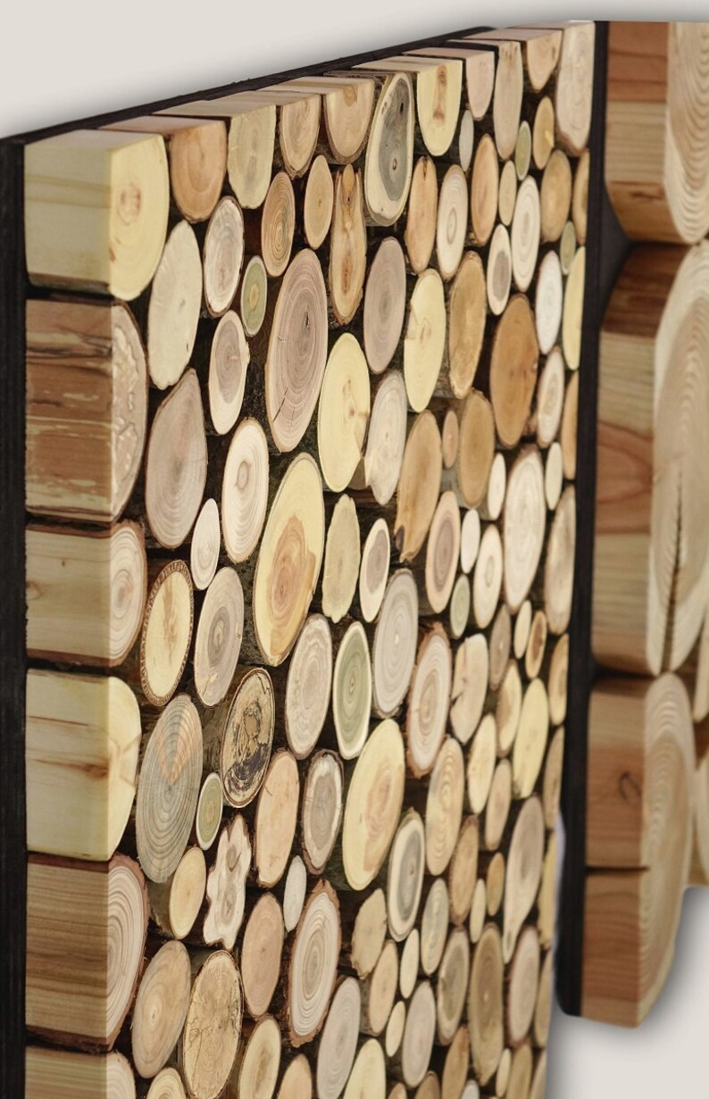 Tree Trunk Wall Art Set of 3 Tree Slices Triptych Large Wood Etsy