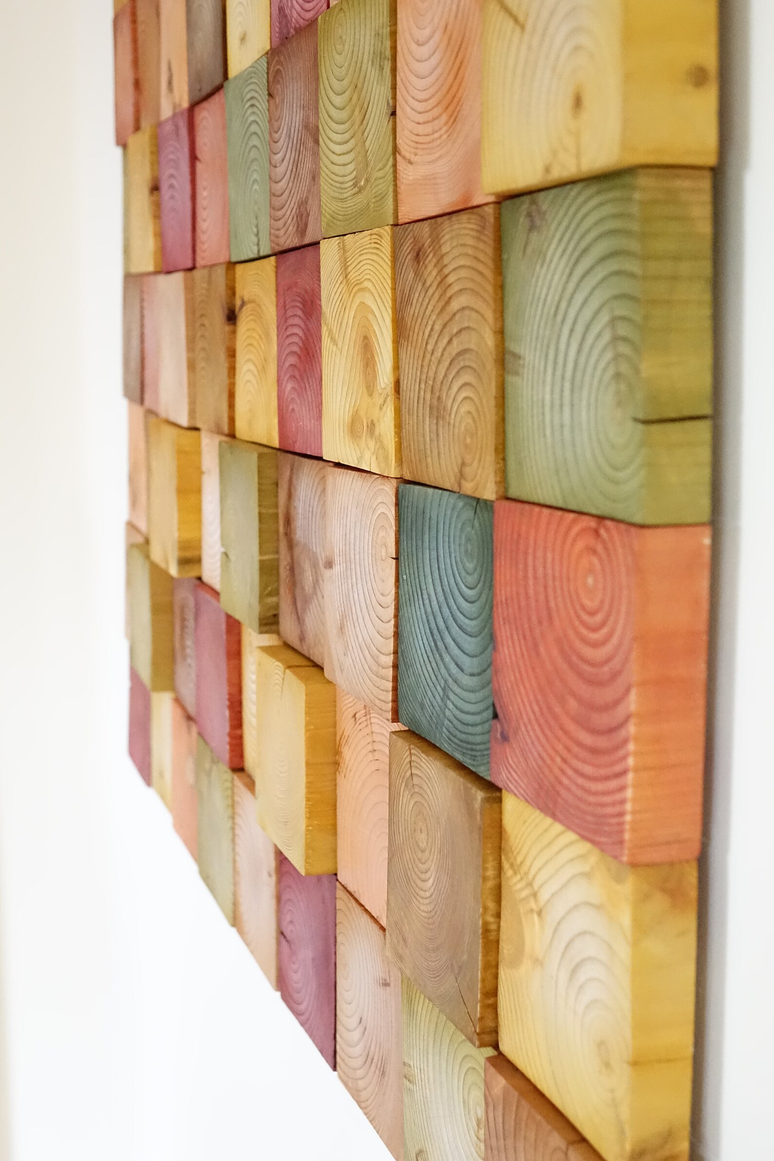 Fall Wood Wall Art Rustic Wood Artwork Wooden Blocks Wall Etsy