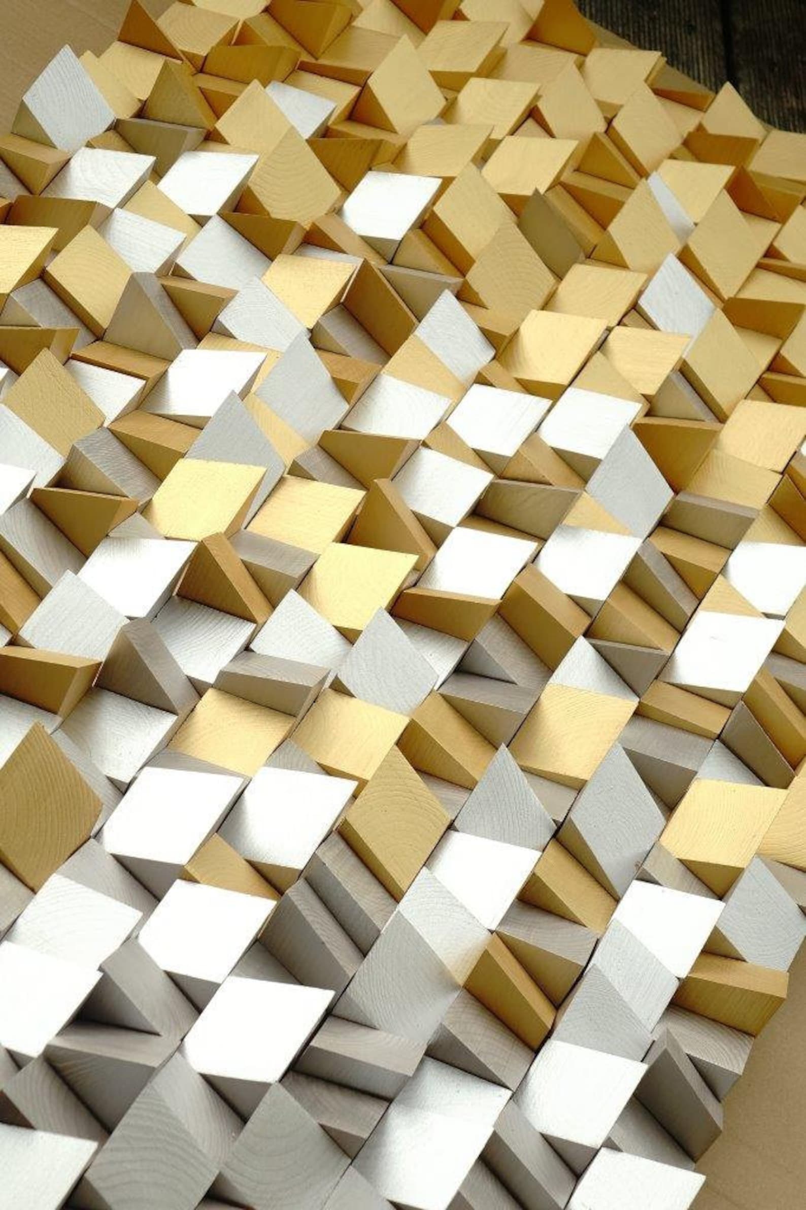 Modern Gold and Silver Wall Decor 3D Wood Wall Art Textured Etsy UK