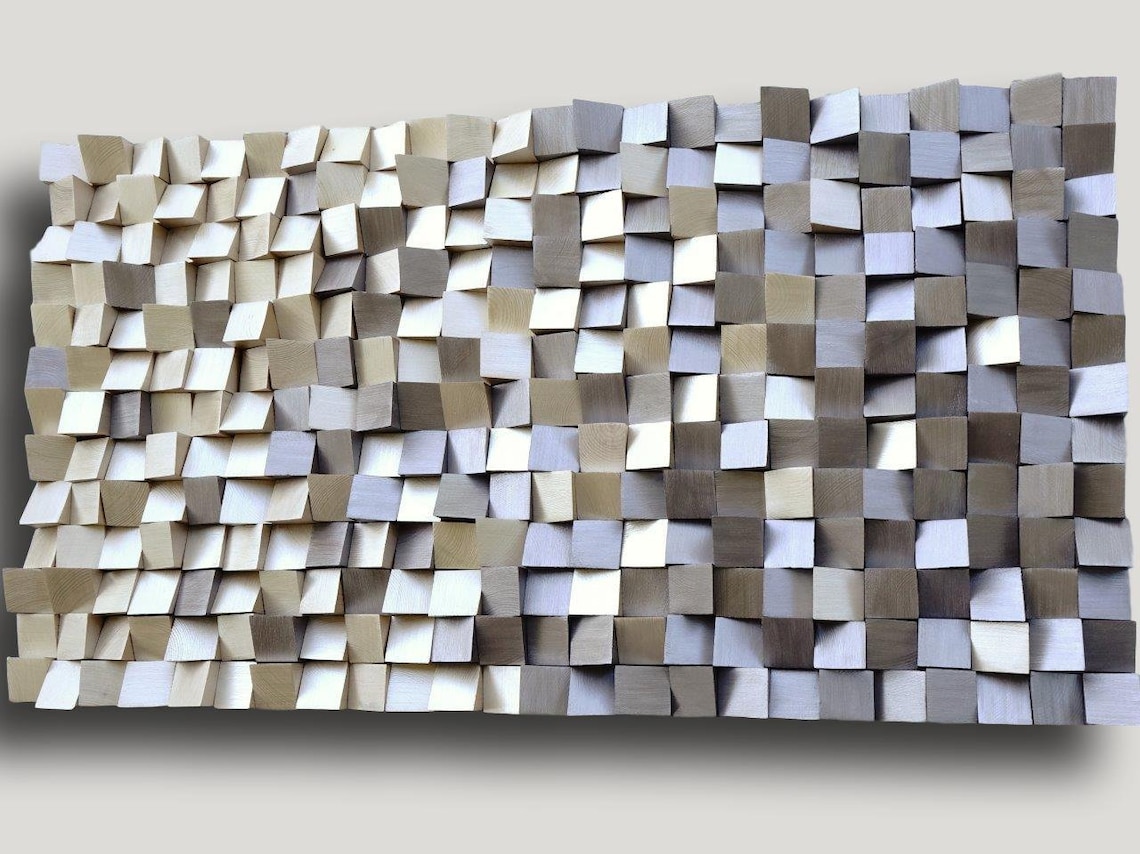 Modern Gold and Silver Wall Decor 3D Wood Wall Art Textured Etsy