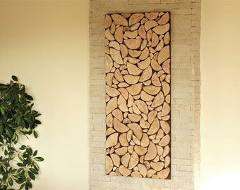 Wood art chopped slices panel, Environment wall art, Sliced wood art, Wood wall art, Nature wall hanging, Wood slice wall art, Wall Decor