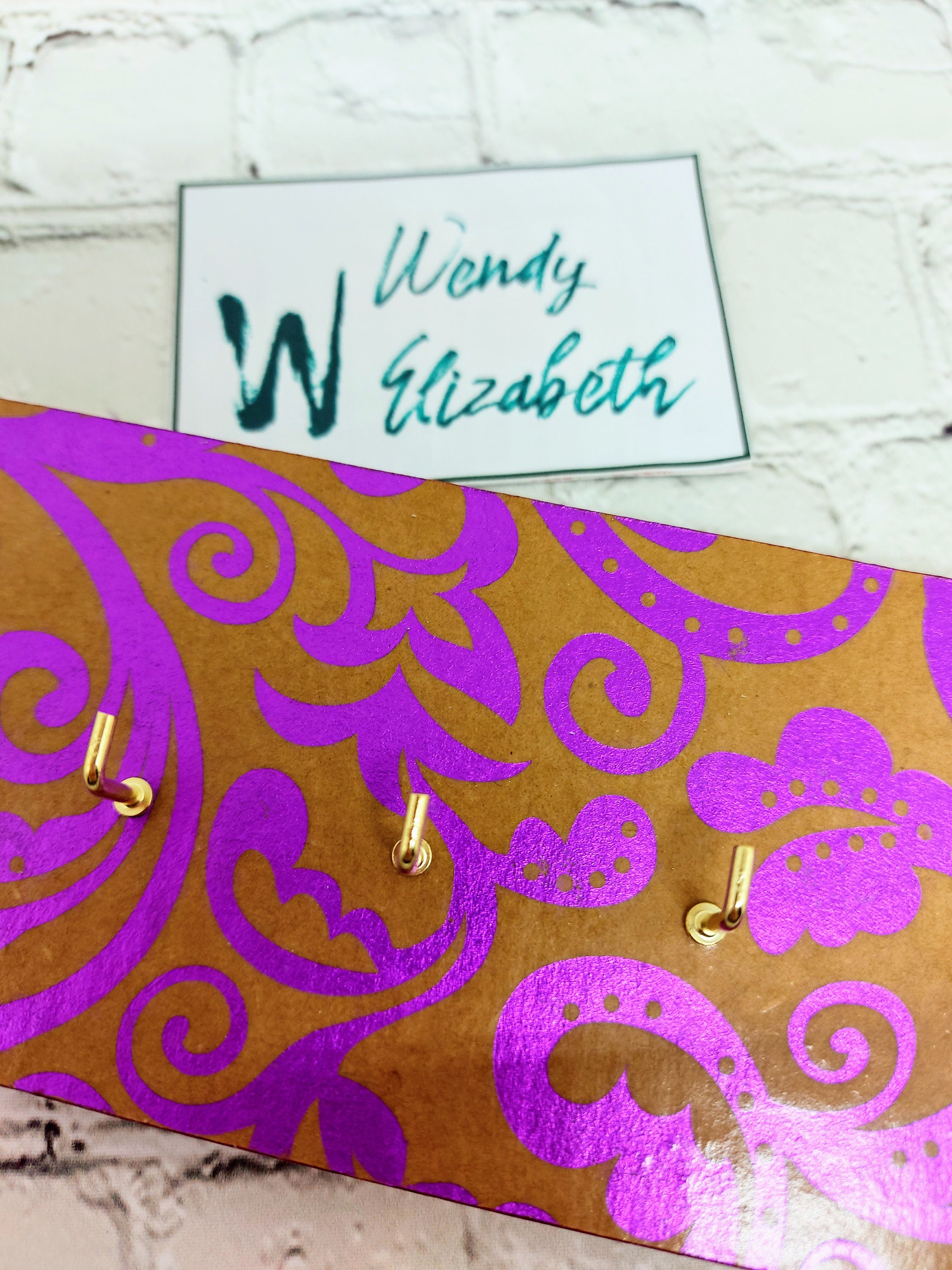 Pink Scroll Key Hook Holder / 7 Hook Key Holder Etsy