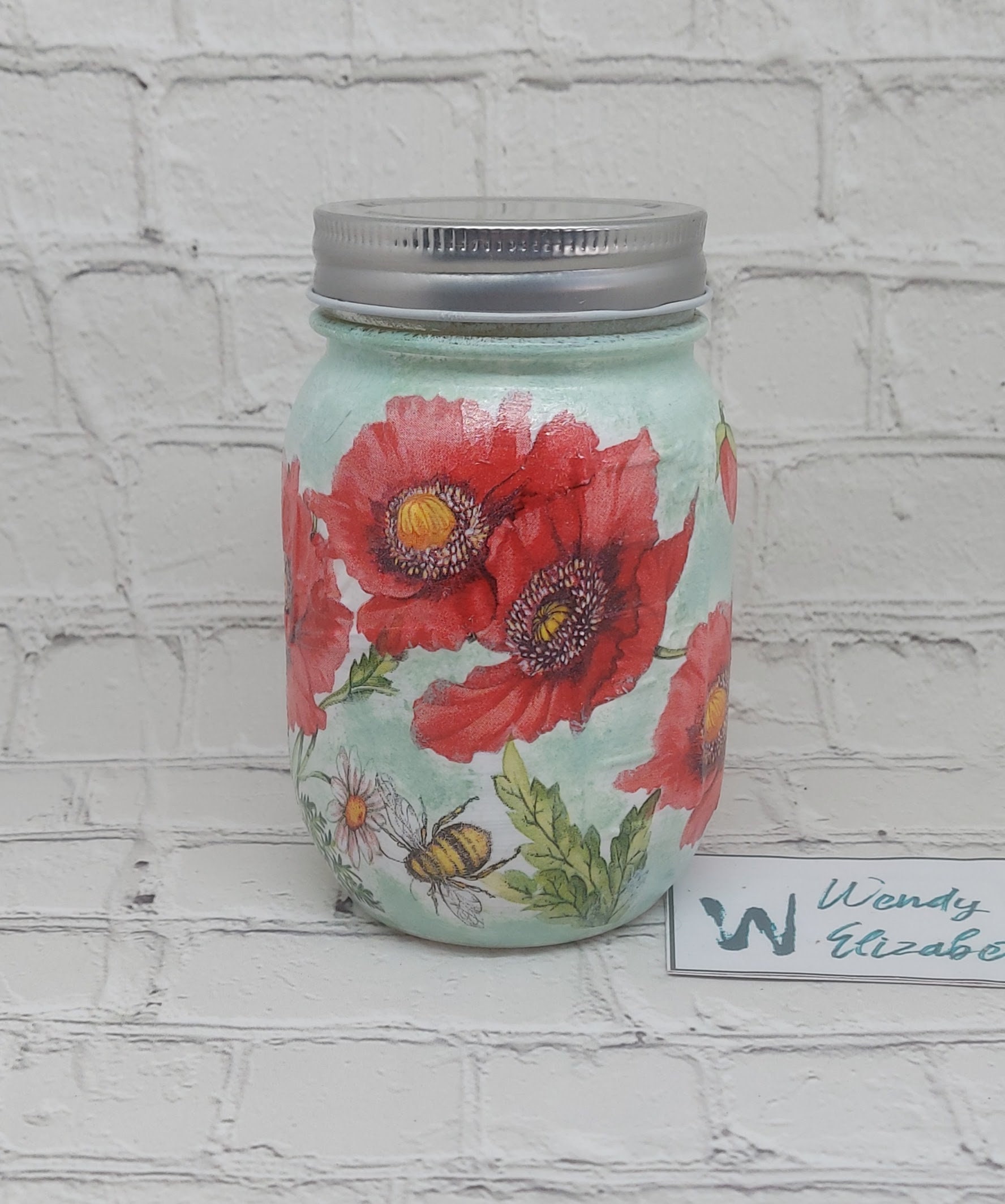 Poppy Storage Jar / Rustic Glass Storage Jar/ Poppy And Bee Etsy