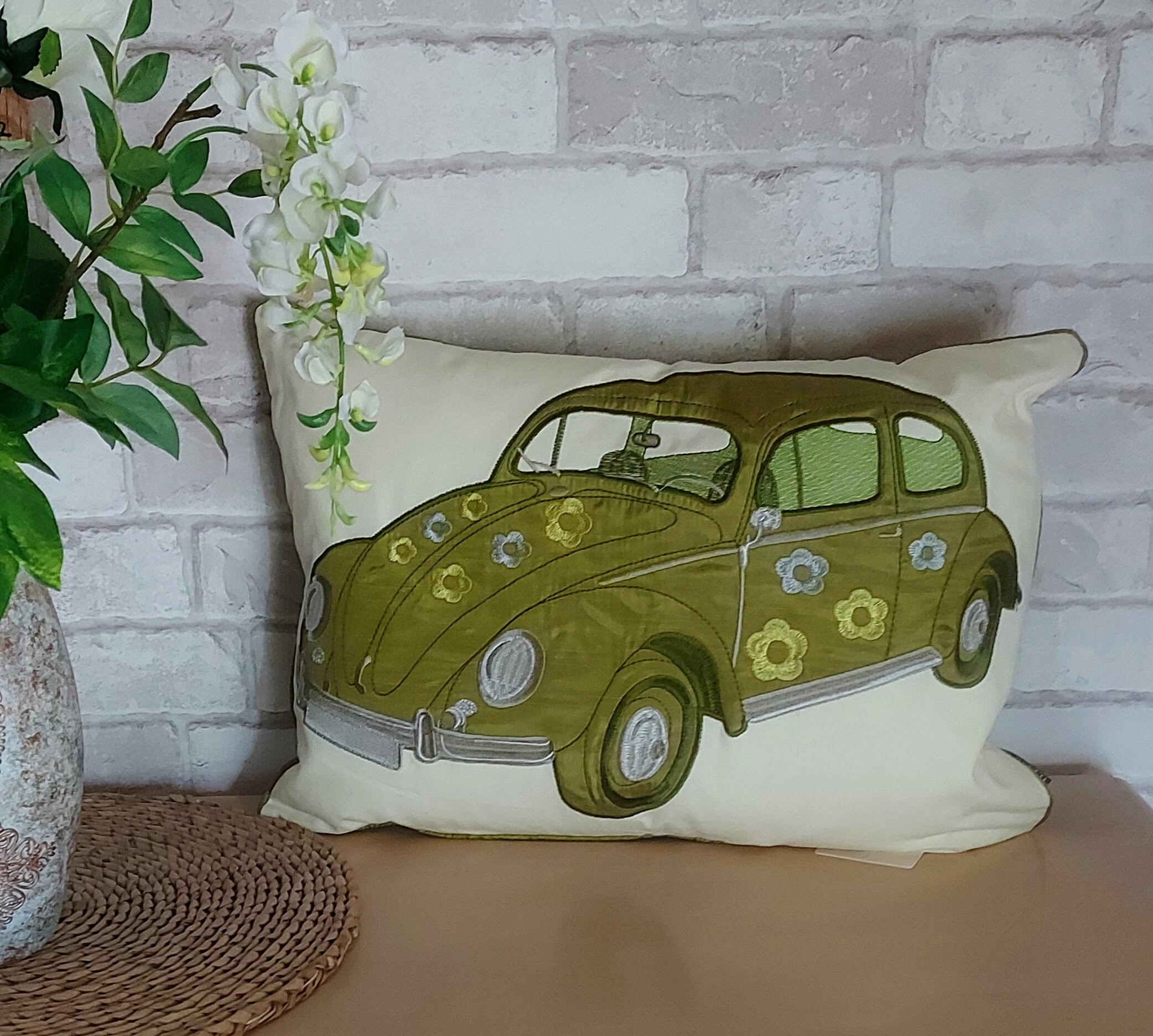 VW Beetle Cushion / Polyester Filled Cushion Etsy