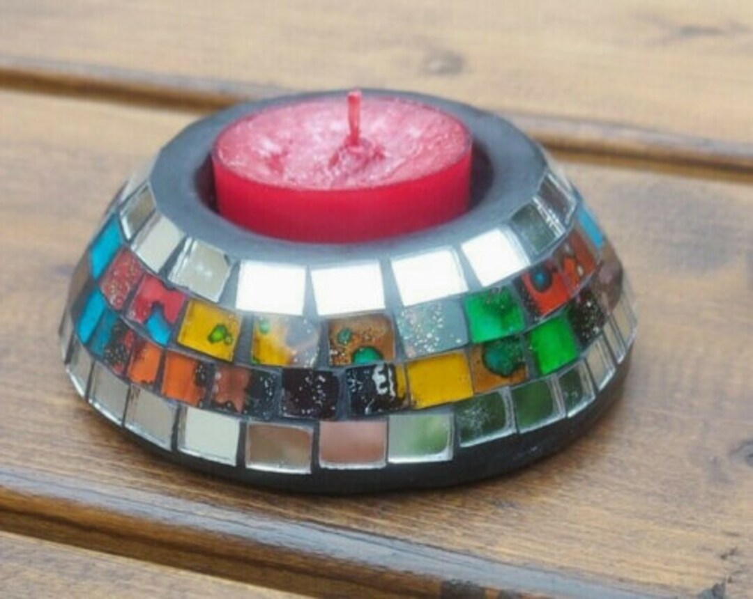 Mosaic Tea Light Holder Etsy UK