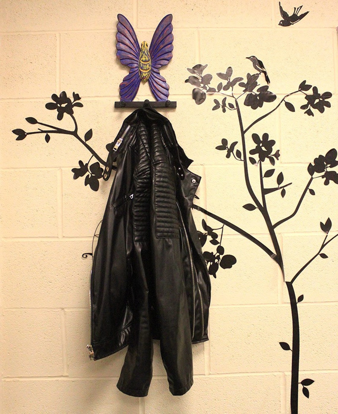 Butterfly Wooden Coat Hanger / Wooden Decorative Coat Hanger / Etsy