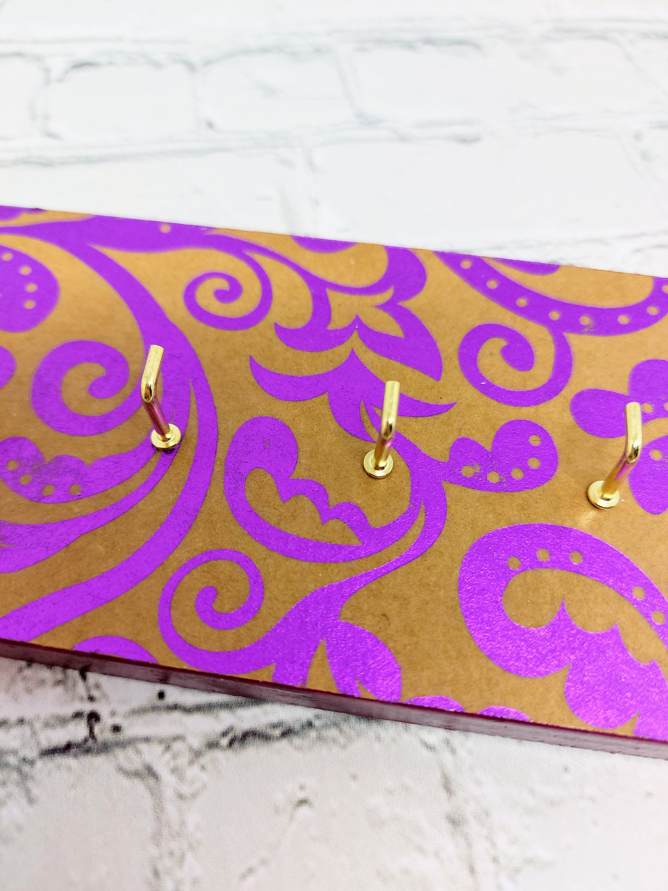 Pink Scroll Key Hook Holder / 7 Hook Key Holder Etsy UK