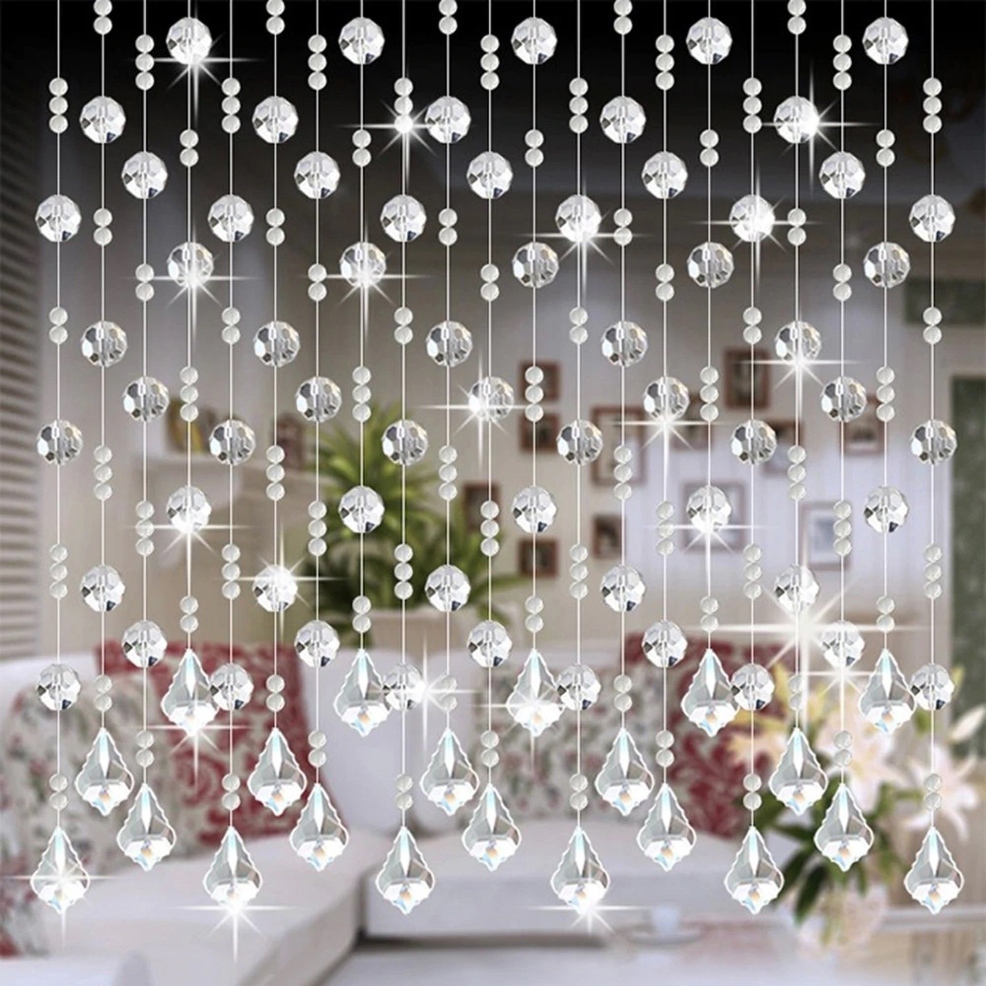 Rasmy Home Decors Customized Crystal Beads Curtain Window Curtain-beaded  Door Curtain-hanging Door Beads-beaded Wall Hanging-bohemian Art -   Denmark