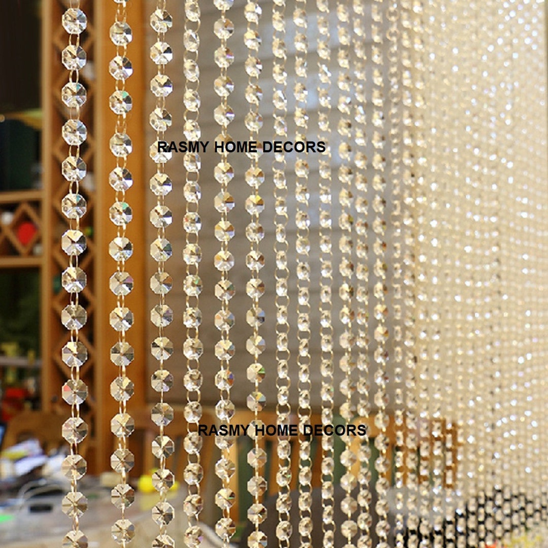 Crystal Rhombus Mixed Color Glass Beads Door Curtain - Temu