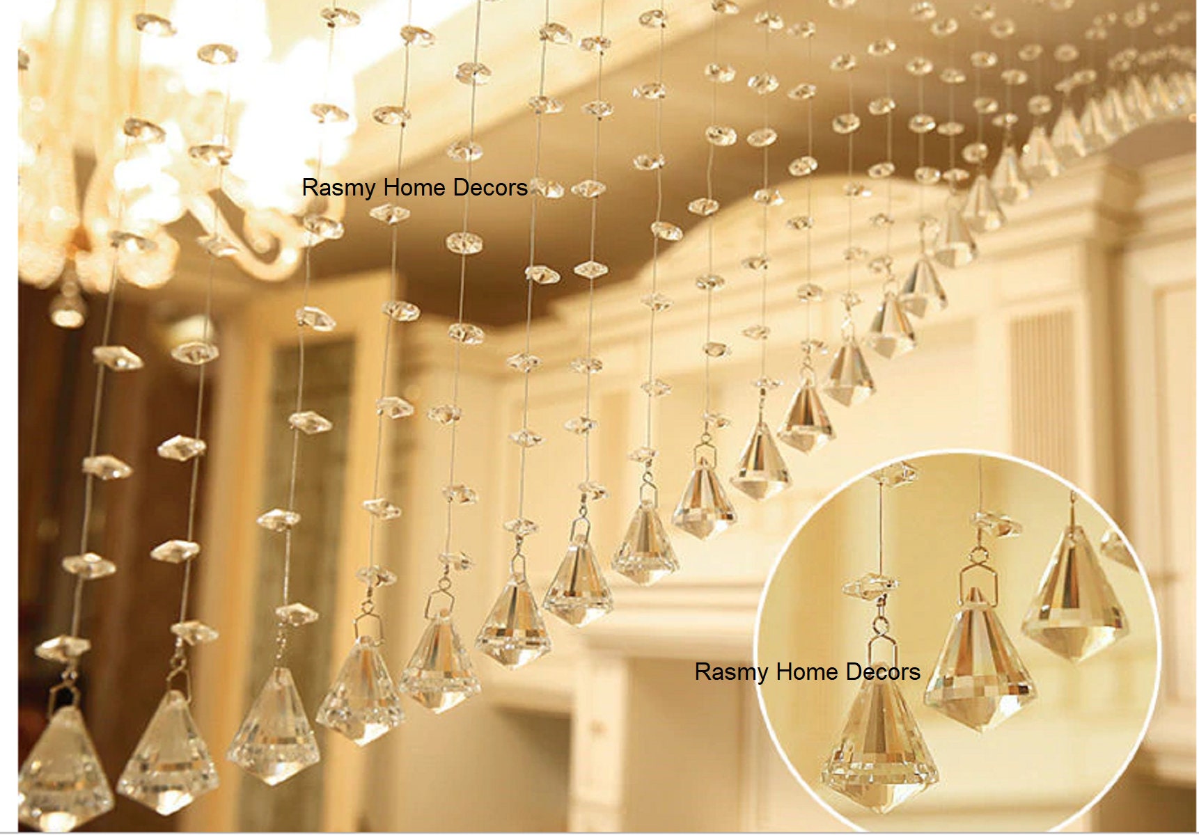Rasmy Home Decors Customized Crystal Beads Curtain Window Curtain-beaded  Door Curtain-hanging Door Beads-beaded Wall Hanging-bohemian Art -   Israel