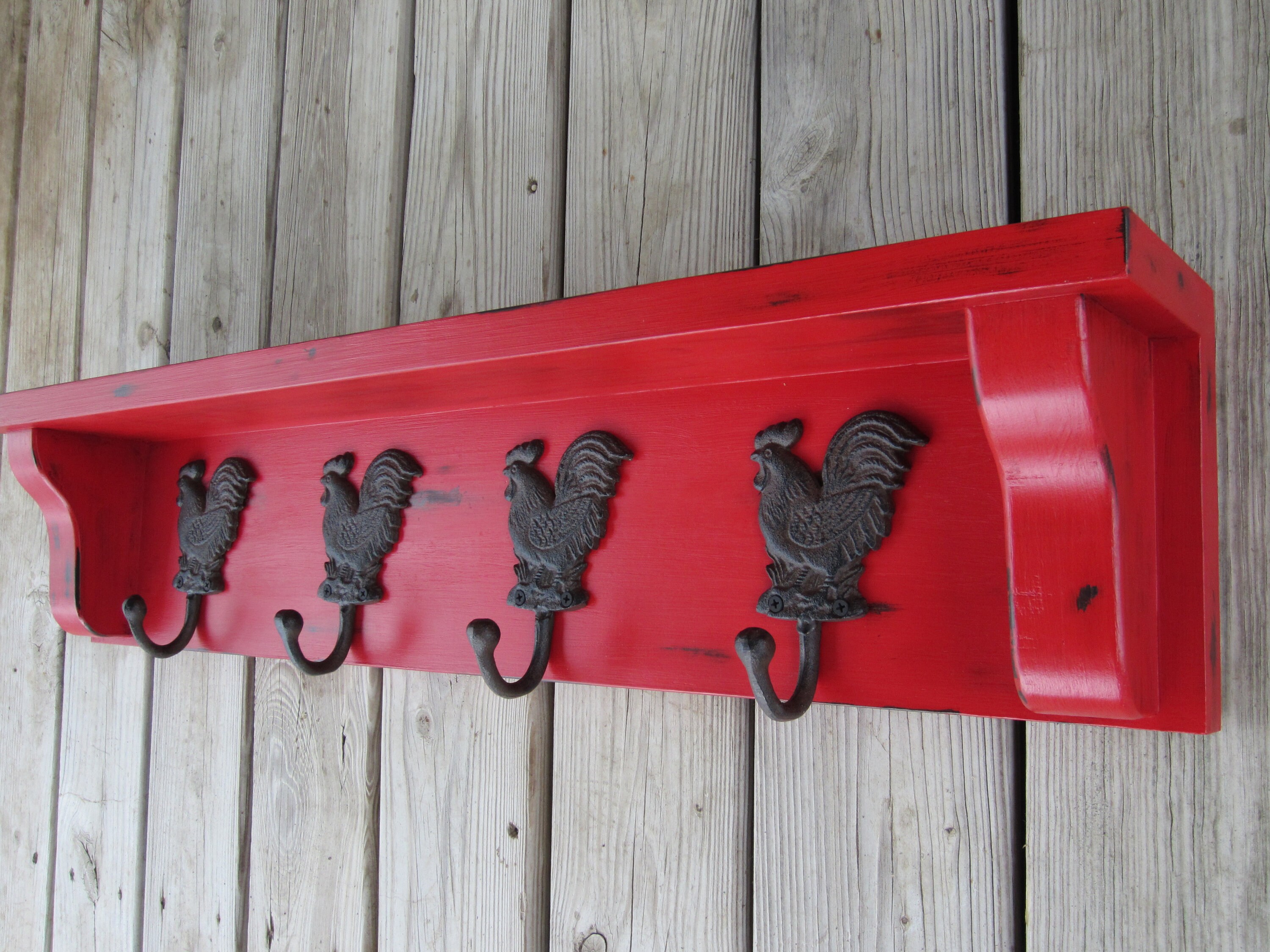Rustic Country Coat Rack Rustic Kitchen Towel Rack With Spice Etsy