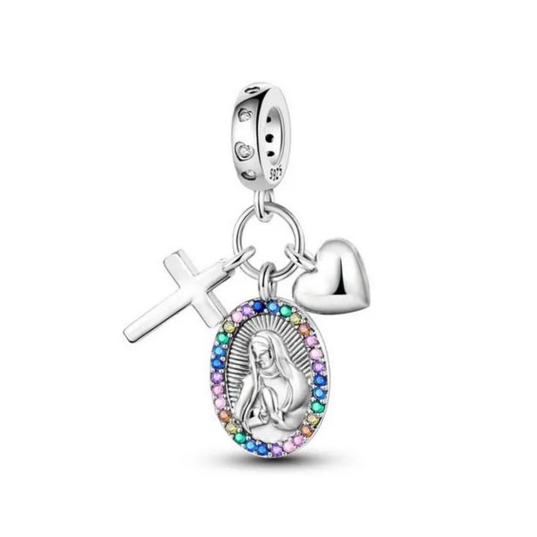 Santa Maria Charm , Virgin Maria Charm , Silver 925 Charm for Bracelet ...