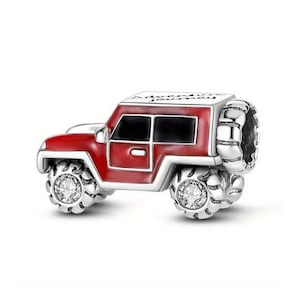 Red Off-Road Car Charm , Silver 925 Charm For Bracelet, Fit For Pandora Bracelet