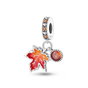 Ahornblatt Charm, Silber 925 Charm für Armband, Fit für Pandora Armband