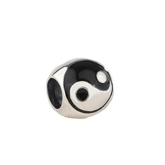 Charm Yin Yang In Argento 925 Per Braccialetti - Ciondolo Con Zirconi E Chiusura A Moschettone - Foto 6