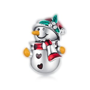 Snowman Charm , Silver 925 Charm For Bracelet, Fit For Pandora Bracelet