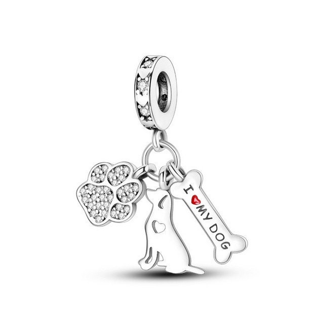 I Love My Dog Charm Silver 925 Charm for Bracelet Fit for Pandora Bracelet Etsy UK