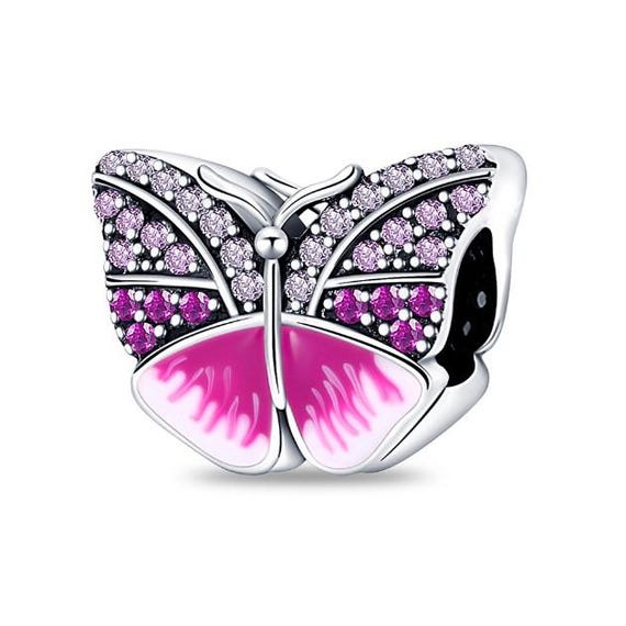 Buy Pink Butterfly Charm, Silver 925 Charm for Bracelet, Fit for