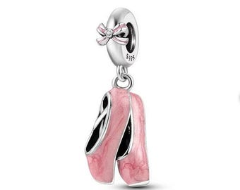 Ballet Shoes Charm, Silver 925 Charm For Bracelet, Fit For Pandora Bracelet