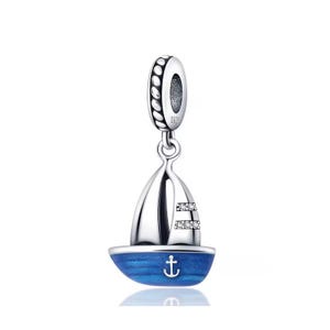 Auspicious Boat Charm , Silver 925 Charm For Bracelet, Fit For Pandora Bracelet
