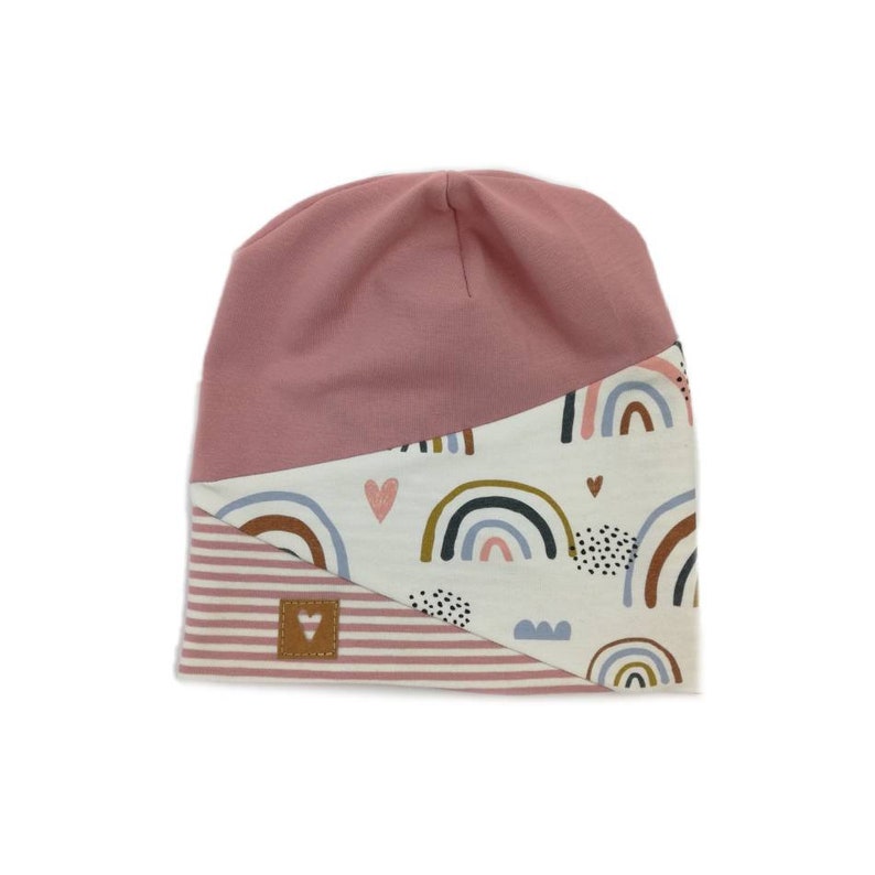 Mutze Baby Babymutze Madchenmutze Kindermutze Regenbogen Rosa Etsy