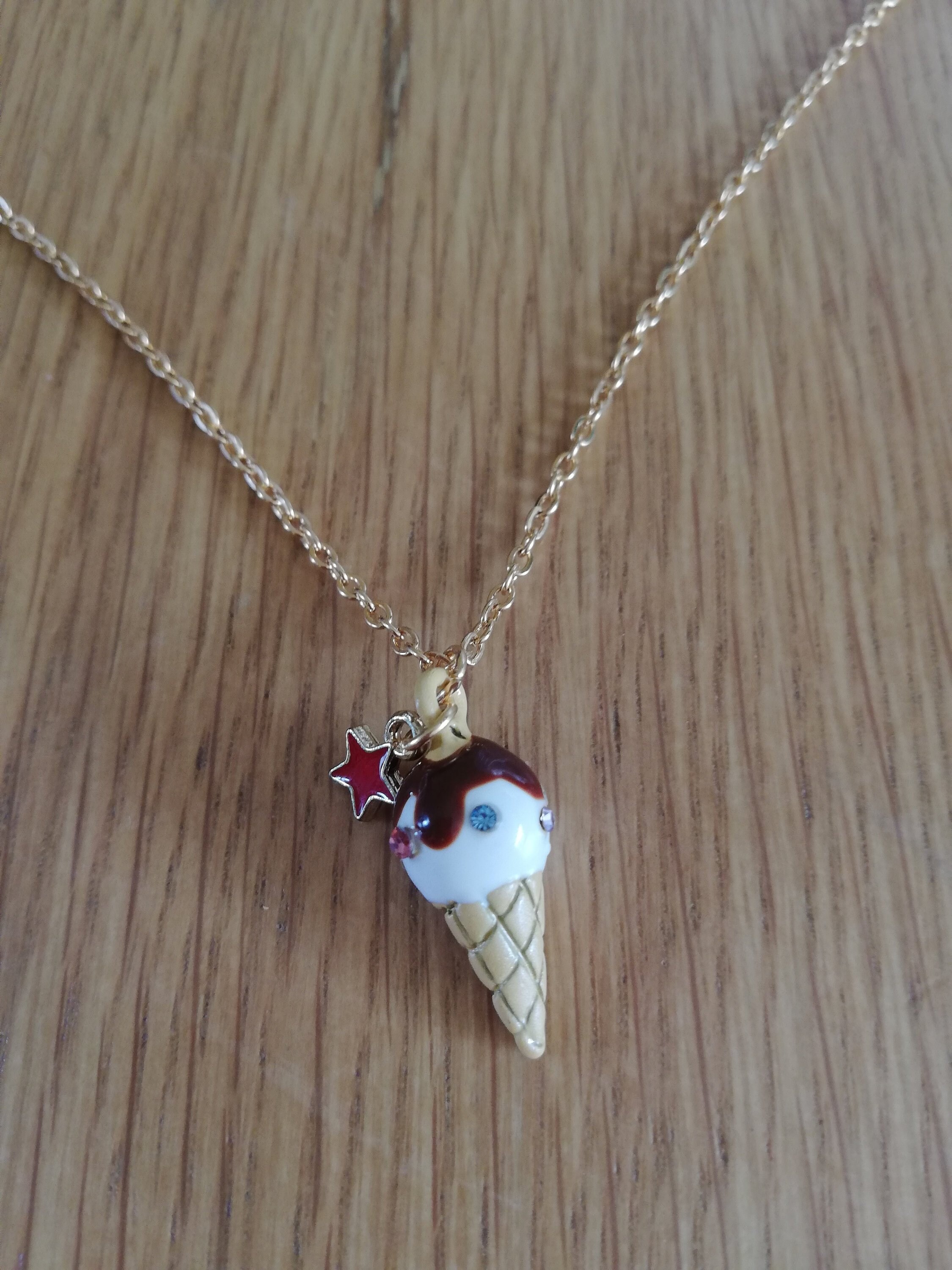 Ice cream necklace gold Clearance