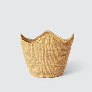 Tulip Woven Storage Basket, Bolga Basket, Pot Basket, Flower Basket, Home Decor,  Handmade Basket, Large Storage Basket, Ghana Basket