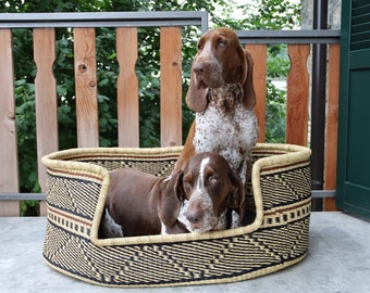 Handwoven Bolga Dog Bed Basket: Natural Pet Bed