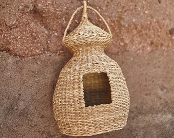 Bird House Basket, Bird House, Bird Nest, Bolga Basket, Hanging Natural Grass Bird Nest for Outdoor